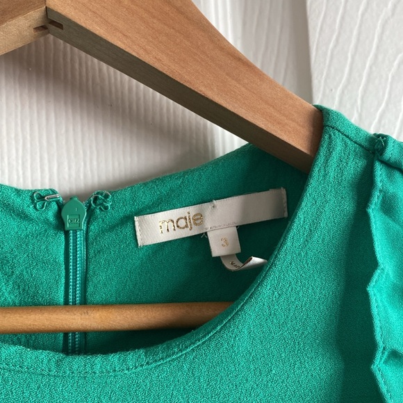 •Maje Green 👗 with Pleated sleeves - Picture 6 of 8